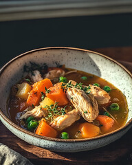 Hearty Chicken Stew with Vegetables and Thyme