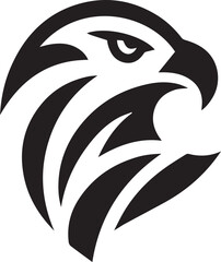 Bold Tribal Eagle Head Vector Logo in Black and White

