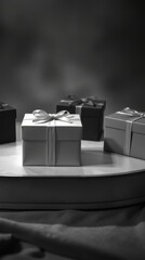 Gift boxes of different colors.