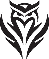 Bold Tribal Eagle Head Vector Logo in Black and White

