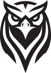 Bold Tribal Eagle Head Vector Logo in Black and White

