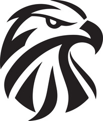 Bold Tribal Eagle Head Vector Logo in Black and White

