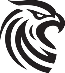 Bold Tribal Eagle Head Vector Logo in Black and White

