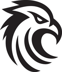 Obraz premium Bold Tribal Eagle Head Vector Logo in Black and White