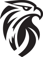 Bold Tribal Eagle Head Vector Logo in Black and White

