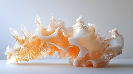 Obraz premium Sculpture, Fire Fox, Abstract Image, Texture, Pattern Background, Wallpaper, Cover and Screen for Smartphone, PC, Laptop, 9:16 and 16:9 Format