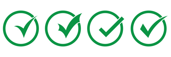 tick mark with checkbox icon. green checkmark sign for app, ui, website. vector illustration on transparent background.