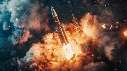 Rocket Launch into Space: A Powerful Ascent