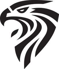 Obraz premium Bold Tribal Eagle Head Vector Logo in Black and White