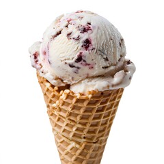Cherry ice cream cone, studio shot, white background, dessert menu