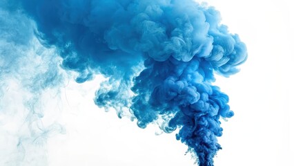 Image features dramatic smoke textures with a white background