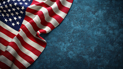 Obraz premium Memorial Day Celebration with USA Flag on Deep Blue Background