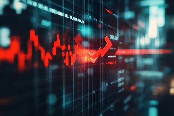 Modern technology, chart and graph generated with AI