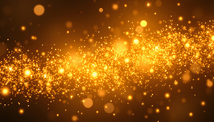 Glittering vector dust on a transparent background. Golden sparkling lights. Christmas Holiday glow particle. Magic star effect. Shine background. Festive party design. PNG image, watercolor. with w