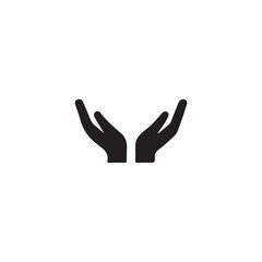 Obraz premium hand symbol isolated on white background.Praying hands icon silhouette against a white background.