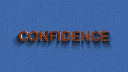 confidence symbol. Concept words confidence wooden text and stop motion animation