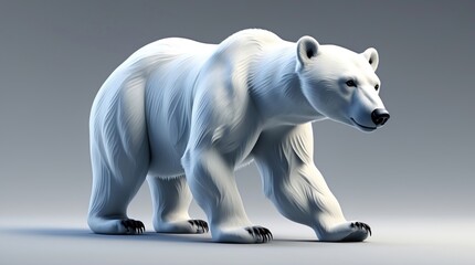 Fototapeta premium A majestic white bear in a poised stance, showcasing its powerful form and natural beauty for w