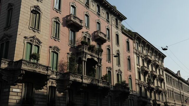 Milan, Italy - February 2025 - Visiting the exterior of the historic buildings of the Lombard capital