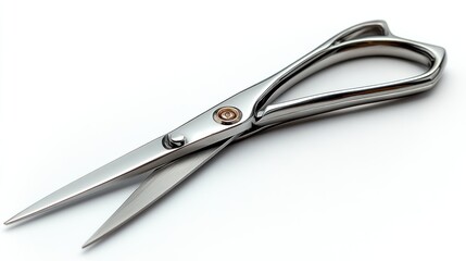 Obraz premium Stainless Steel Scissors on White Background