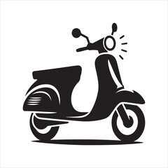 Classic Scooter Logo Design: Vintage Style Vector Illustration for Modern Brands