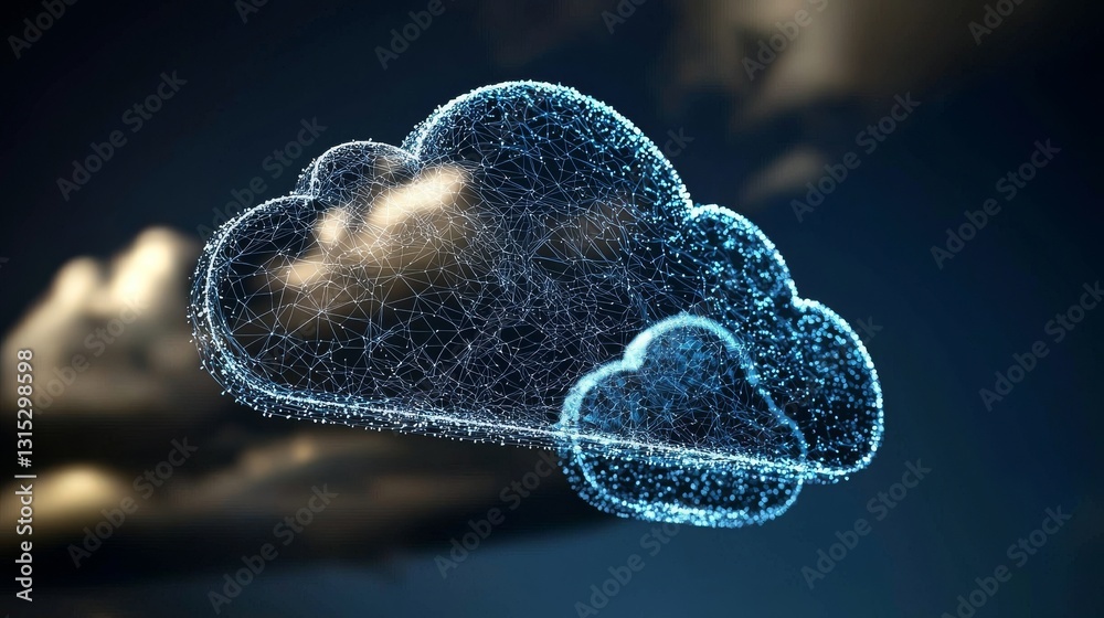 Poster cloud and edge computing technology is represented by a concept that includes a cybersecurity data p