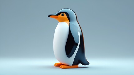 Charming Penguin Illustration with Smooth Lines and Vibrant Colors for Wildlife, Nature, and Ed