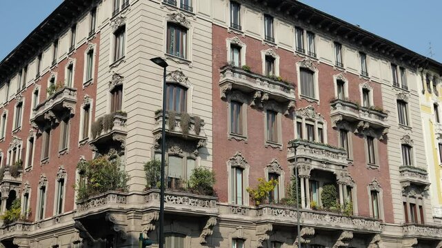Milan, Italy - February 2025 - Visiting the exterior of the historic buildings of the Lombard capital
