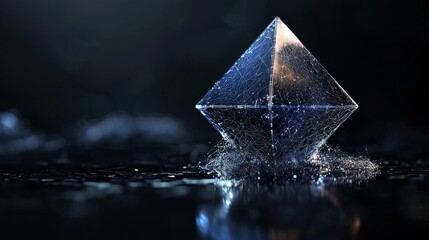 Fototapeta premium Abstract digital artwork depicting cyber security technology within a global network, created in 3D