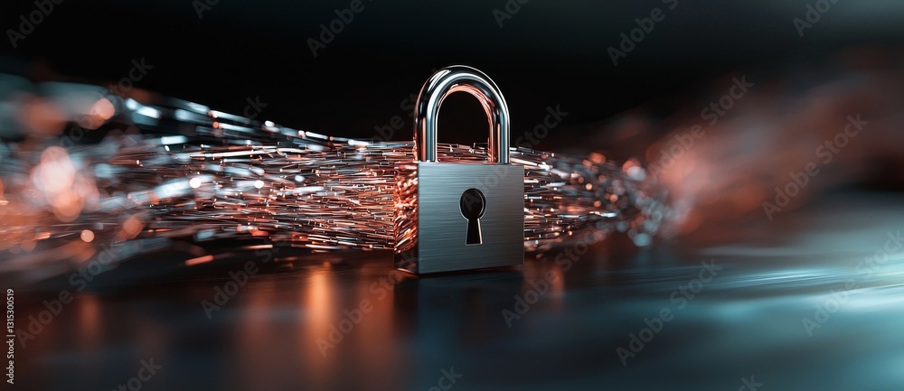Aufkleber High-speed technology and abstract concepts merge to form a point of view representation of internet network security with a blurred motion effect