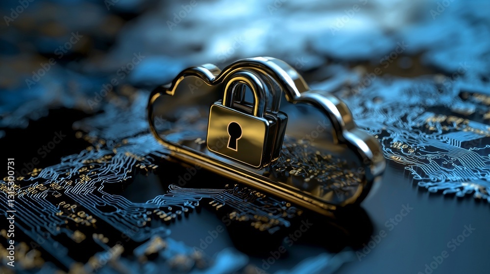 Poster digital cloud computing, cyber security, and digital data network protection represent the foundatio
