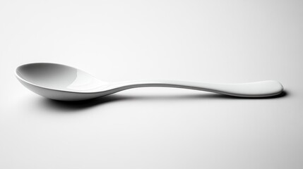 Modern White Spoon on White Background