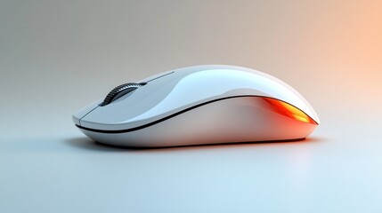 Modern Wireless Mouse on Light Grey Surface with Subtle Gradient