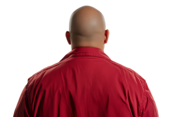 young man in red dress isolated on transparent background
