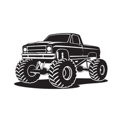 Naklejka premium Monster truck silhouette vector illustration