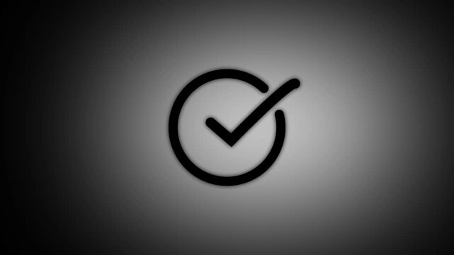 Technology check mark icon button animation.