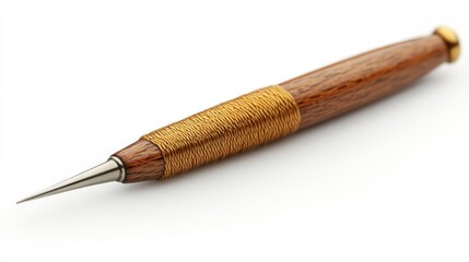 Wooden, pointed pencil, studio shot, plain white background