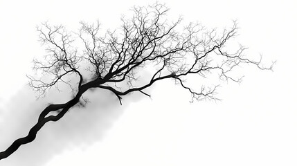 Obraz premium Realistic tree branches shadow blur isolate on transparent backgrounds 3d render. Shadowed - Alley. Illustration
