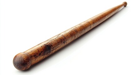 Antique wooden baseball bat on white background