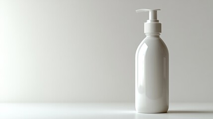 Blank White Bottle Dispenser on Light Background