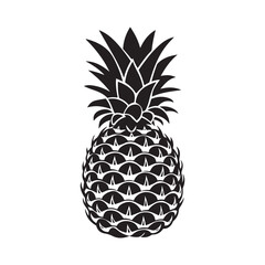 Obraz premium Pineapple silhouette vector illustration