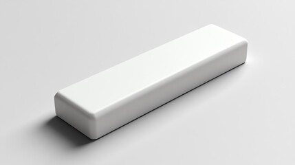 Blank White Rectangular Bar on White Background