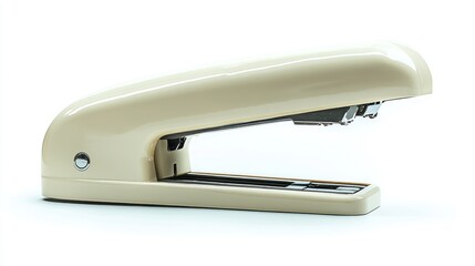 Cream Stapler on White Background