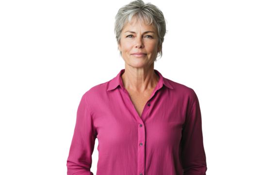 portrait of a young woman isolated on transparent background
