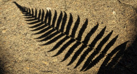 Fototapeta premium Fern Shadow on Concrete Surface Simple Nature and Botanical Concept