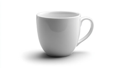 Empty White Mug on White Background