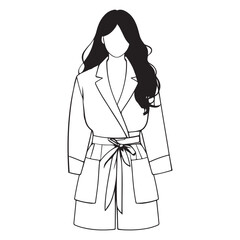 Elegant Woman in Robe Silhouette Illustration of Style and Comfort