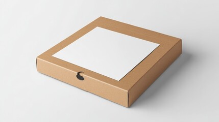 Empty cardboard pizza box mockup