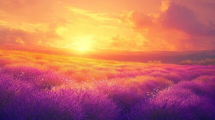 Fototapeta premium Underwater Lavender Field Scene Pristine Vivid Under