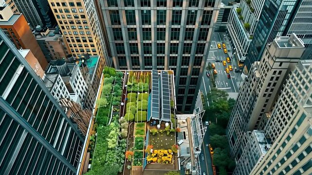 Dachbegr&uuml;nung auf urbanen Hochh&auml;usern mit Glasfassaden