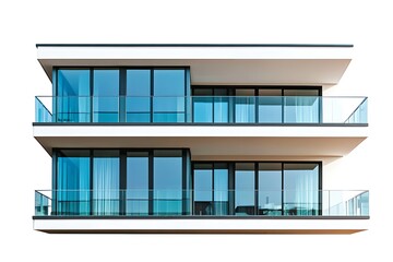 Modern Apartment Building Facade with Glass Windows